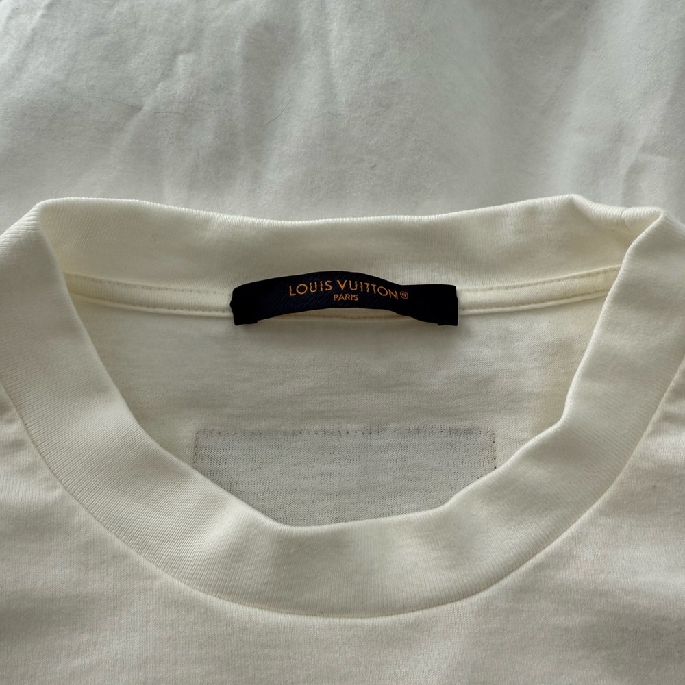 Louis Vuitton White Embossed  Tee